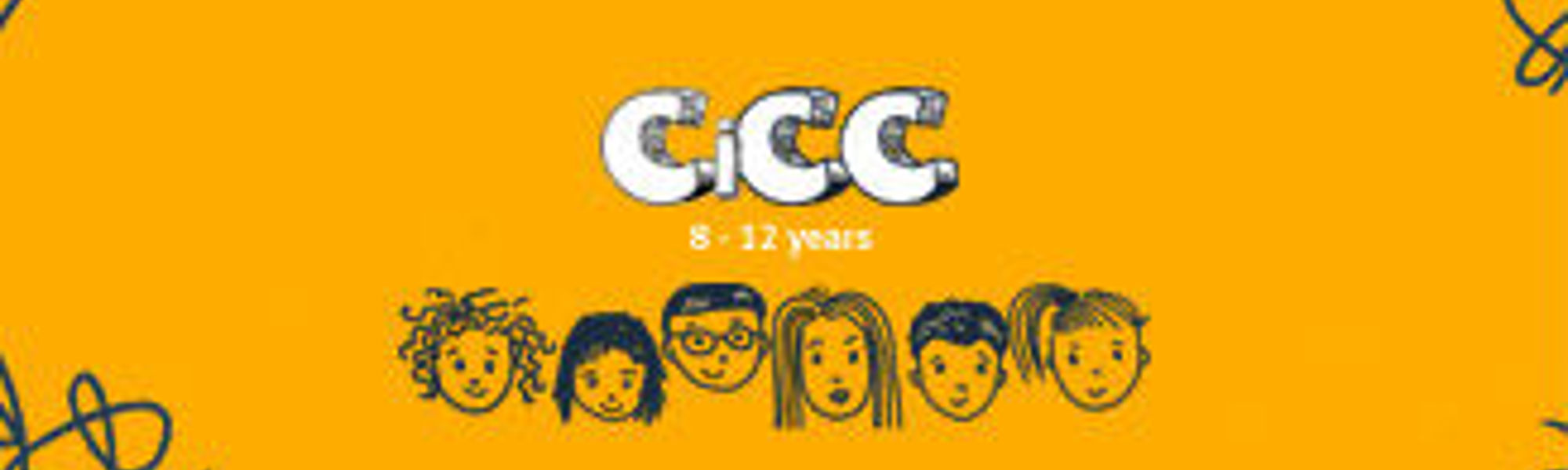 Cartoon drawn faces of young people aged 8 to 12 years old